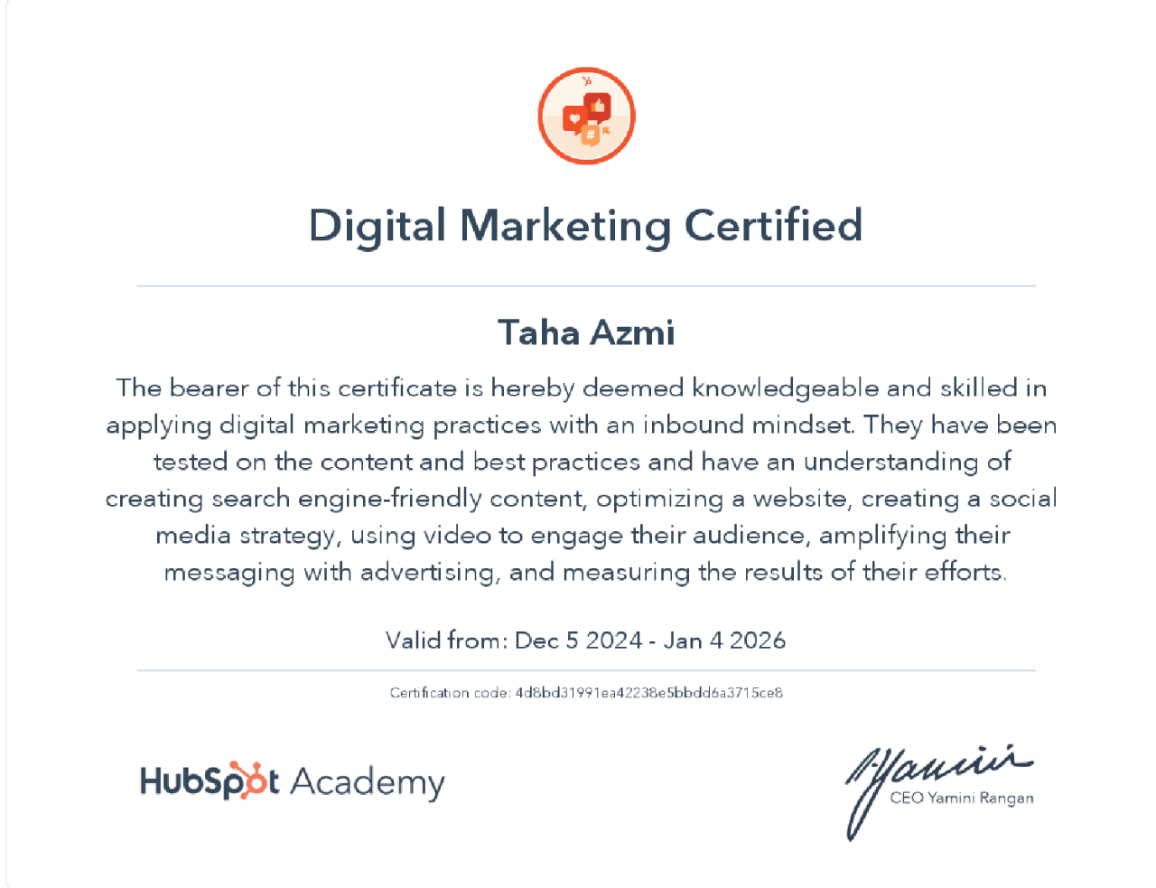 Digital Marketing Certified