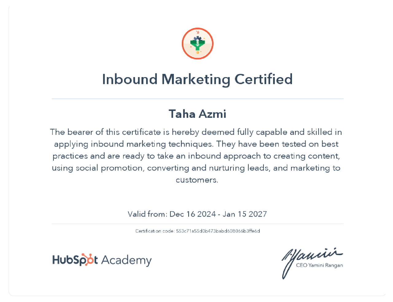 AInbound Marketing Certified